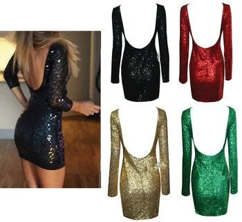 Bargain Prices Open Back Backless Bodycon Mini Dress