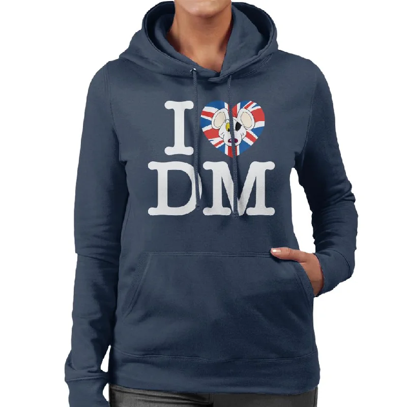 Danger Mouse I Love DM Union Jack Women's Hooded Sweatshirt