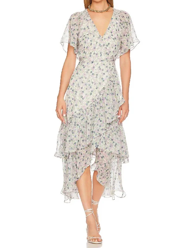 Amazing Deals Adella Dress In Purple Multi