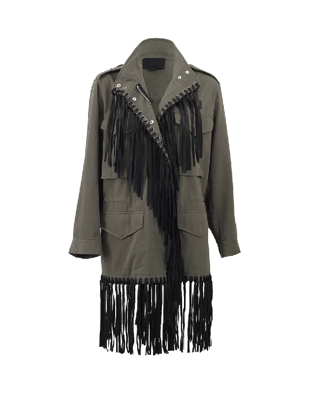 Leather Fringe Parka