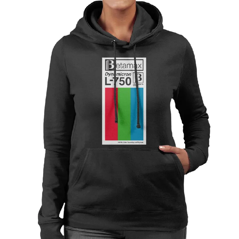 Betamax Dynamicron L 750 Video Red Green And Blue Stripe Women's Hooded Sweatshirt