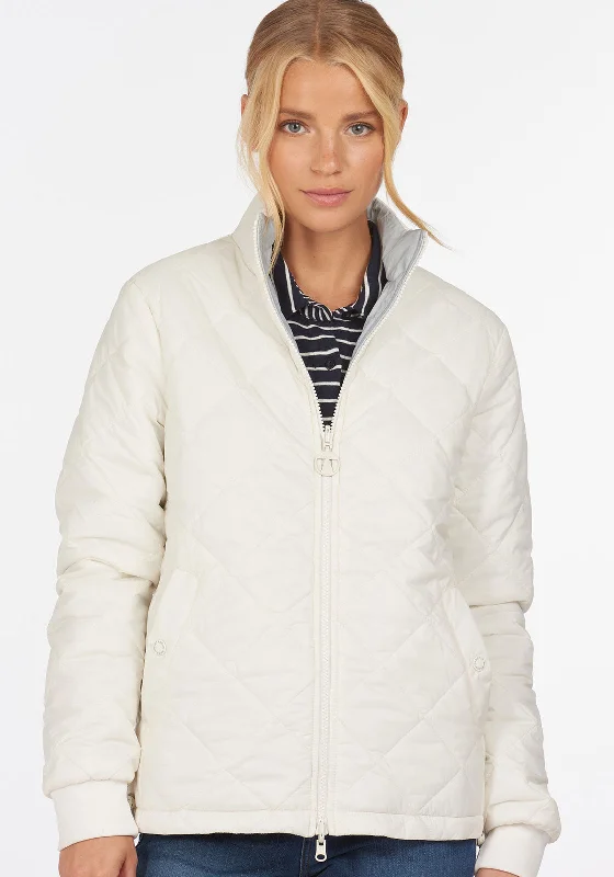 Barbour Womens Southport Reversible Quilted Jacket, White & Grey