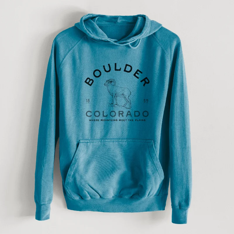 Boulder Colorado Bighorn  - Mid-Weight Unisex Vintage 100% Cotton Hoodie