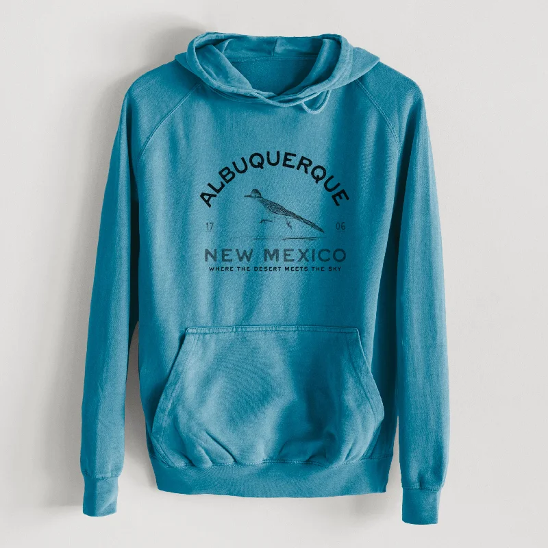 Albuquerque New Mexico Roadrunner  - Mid-Weight Unisex Vintage 100% Cotton Hoodie