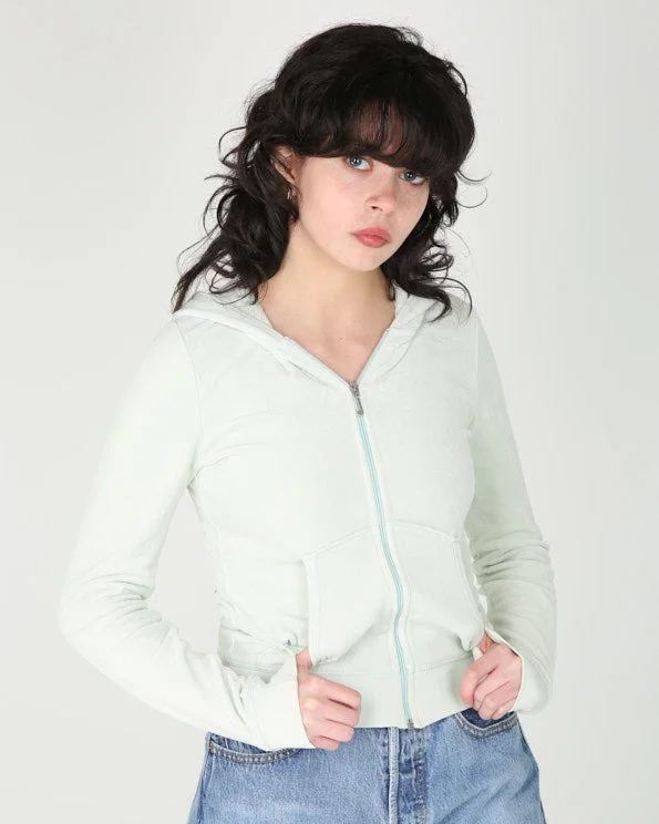 Juicy couture pastel green velour zip-up track hoodie - XXS