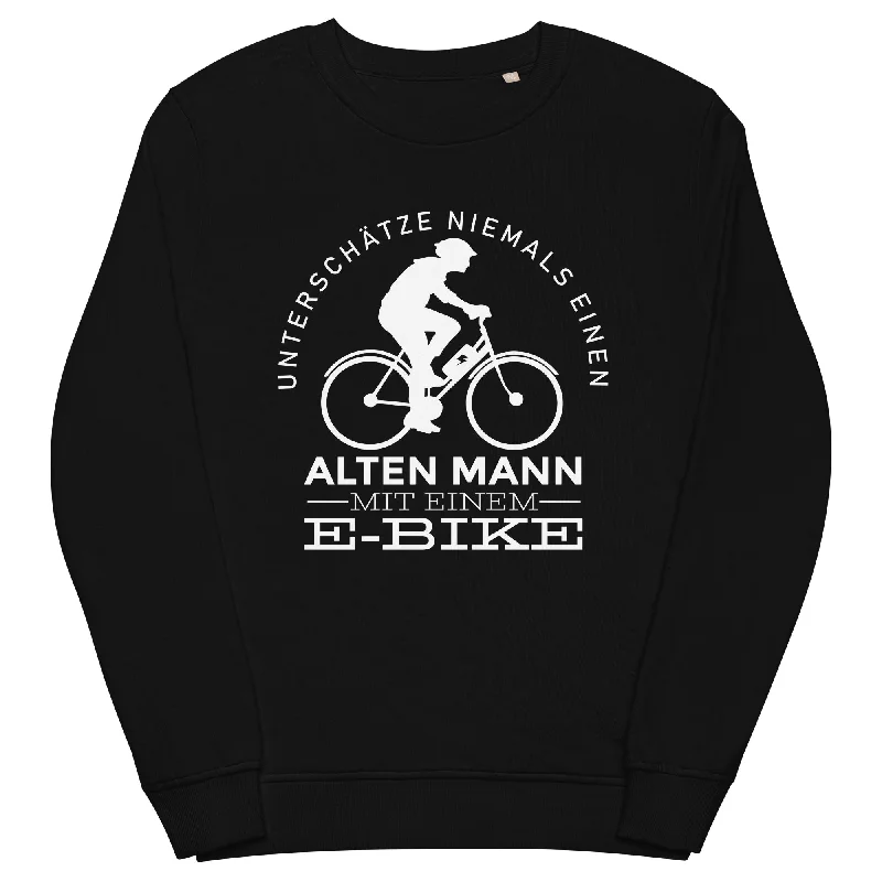 Alter Mann mit einem E-Bike - Unisex Premium Organic Sweatshirt